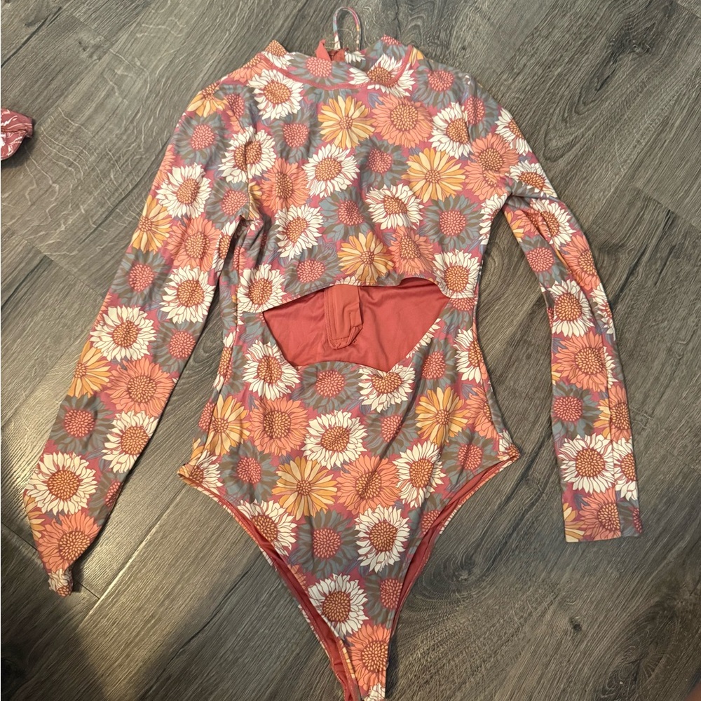 O'Neill Sunflower Print Long Sleeve Bodysuit
